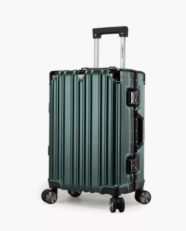 CabinPro 55 CM Cabin Hard Case Luggage Trolley Bag with Double 4 Spinner Wheels | CP001 - Green