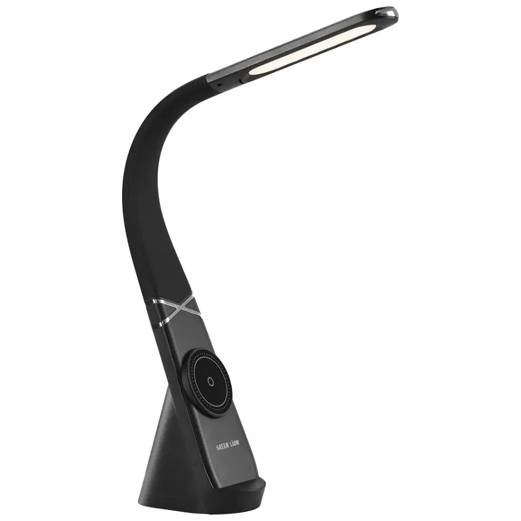 Green Lion Mag LED Desk Lamp – Black | 36 LED Light with MagSafe Wireless Charging & Adjustable Neck