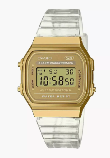 Casio Transparent Digital Silicone Strap Watch | A168XESG-9ADF