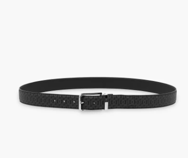 Duchini Men's Monogram Print Belt with Pin Buckle Closure