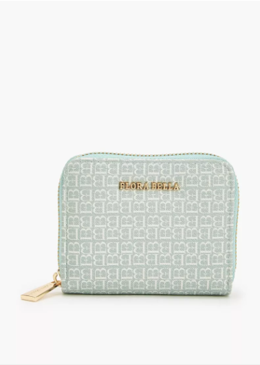 Flora Bella Monogram Print Zip Around Wallet - Green