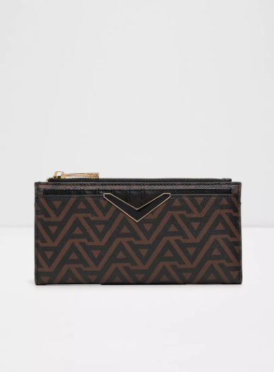 Aldo Theodosia Monogram Wallet with Magnetic Closure - Brown