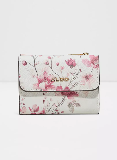 Aldo Riella Floral Printed Wallet with Flap Closure - Pink