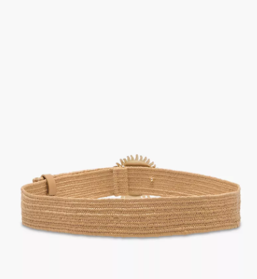 Raffia Belt with Buckle Closure