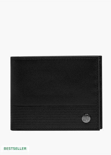 Duchini Mens Bi-Fold Leather Wallet - Black