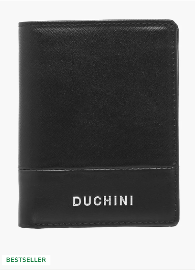 Duchini Men Bi-Fold Leather Wallet - Black