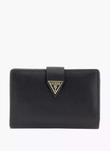 Guess MIRIAM SMALL Compact Bifold Wallet Snap Closure - Black