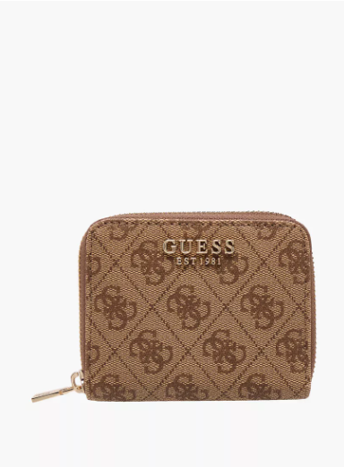 Guess Laurel II SLG Textured Wallet with Zip Closure - Multicolour