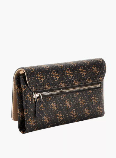 Guess NOELLE Monogram Flap Wallet - Brown