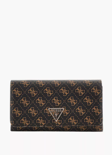 Guess NOELLE Monogram Flap Wallet - Brown