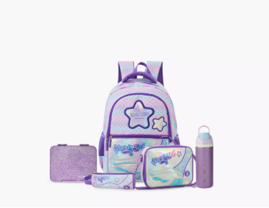 Eazy Kids School Bag & Pencil Bag & Lunch Bag with SS Bottle & Convertible Lunch Box - 16 Inch