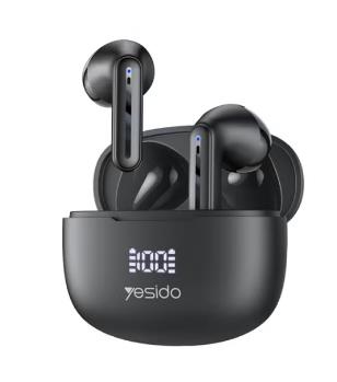 Yesido TWS19 TWS True Wireless Bluetooth Earphone, Jieli AD6973D Chip, 5.3 Bluetooth Connectivity, ENC Noise Cancelling, LED Power Indicator, Type-C, Touching Controlling, Black