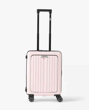 WAVE Textured Hardcase Trolley with Retractable Handle - 20 Inches Check-in Bag - Pink
