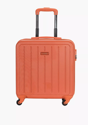 Stargold 40.5 CM Small Cabin ABS Hard Sided 4-Wheeler Spinner Trolley Bag with Combination Lock - Orange