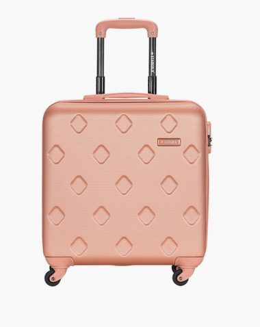 Stargold 40.5 CM Small Cabin ABS Hard Sided 4-Wheeler Spinner Trolley Bag with Combination Lock - Rose Gold