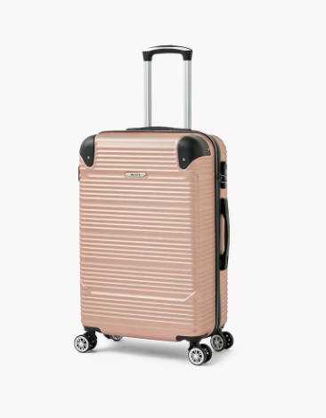 WAVE Textured Hardcase Luggage Trolley with Retractable Handle - 20 inches Cabin Bag - Gold
