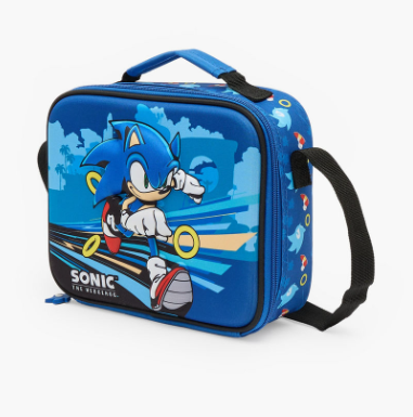Juniors Sonic Print 3-Piece School Trolley Bag Set for Boys 3-5 Years with Lunch Bag - 14 inches