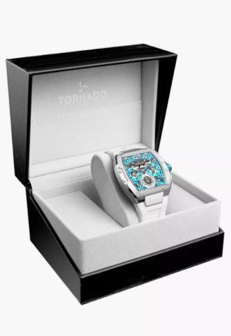 Tornado Men's 43 MM White Chronograph Silicone Strap Watch | T23105-SSWL