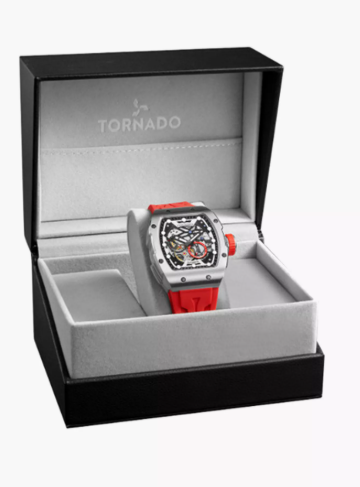 Tornado Men's 49 MM Red Strap Automatic Silicone Watch | T24302-SSRB