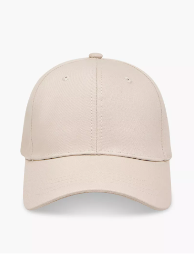 Baseball Style Cap with Buckled Strap Closure (Free Size) - Cream
