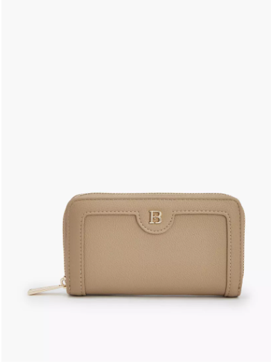 Flora Bella Textured Wallet with Zip Closure - Beige