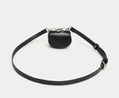 Styli Women Black Faux Leather Belt with Pouch