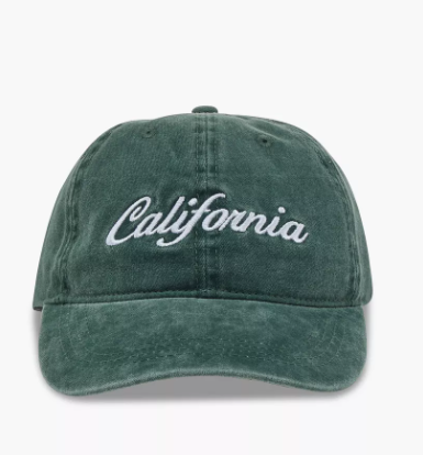 Men Cap with California Embroidered Design (Free Size) Green