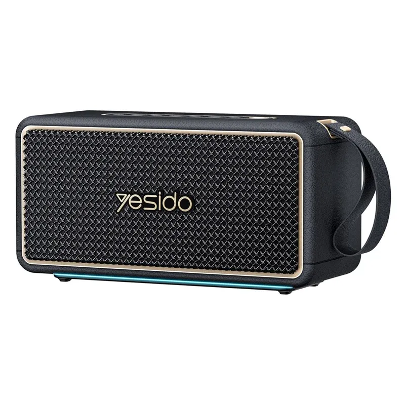 YESIDO YSW48 65W Portable Bluetooth 5.3 Wireless Speaker with RGB Lights, IPX6 Waterproof, TWS Stereo – Black