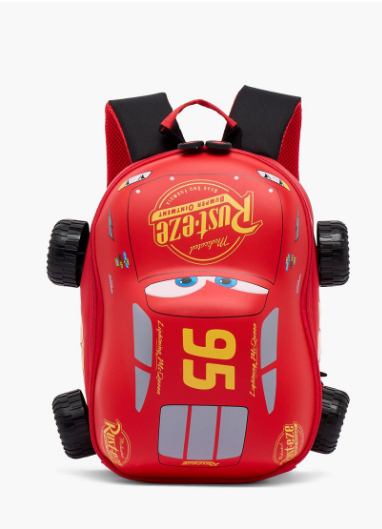 Disney Cars Print Backpack for Boys 3-5 Years with Padded Straps - 14 inches