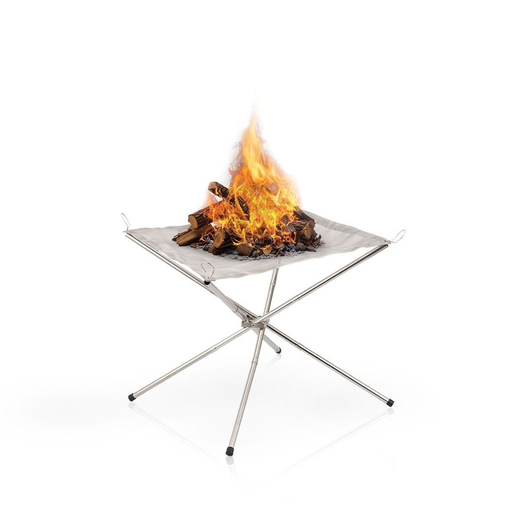 Green Lion Portable Bonfire Stainless Steel Stand, Foldable Fire Pit Grill Stand with Carry Bag, Heat Resistant Camping Fire Stand