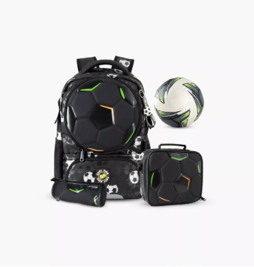 Eazy Kids Footballer Backpack with Free Football - Black