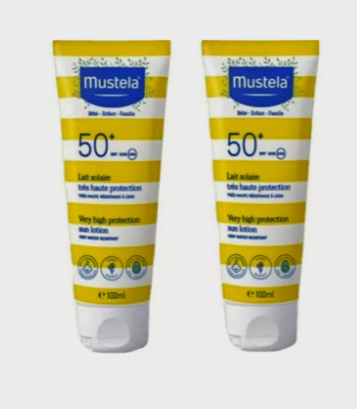 Mustela Pack of 2 SPF 50+ Sun Lotion, 100ml