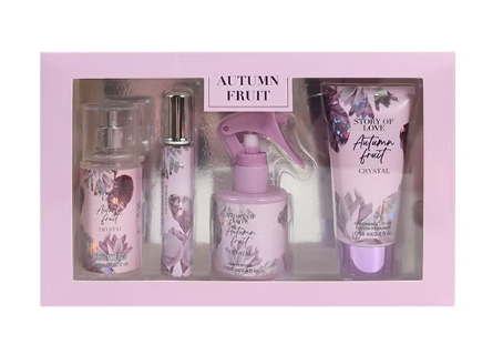Mark Him Women's Ultimate Fragrance Ritual Gift Set, Body Mist 88ml, Perfume 20ml, Hair Fragrance 100ml, Body Lotion 90ml, Luxurious Scented Self-Care Gift for Her, Autumn Fruit