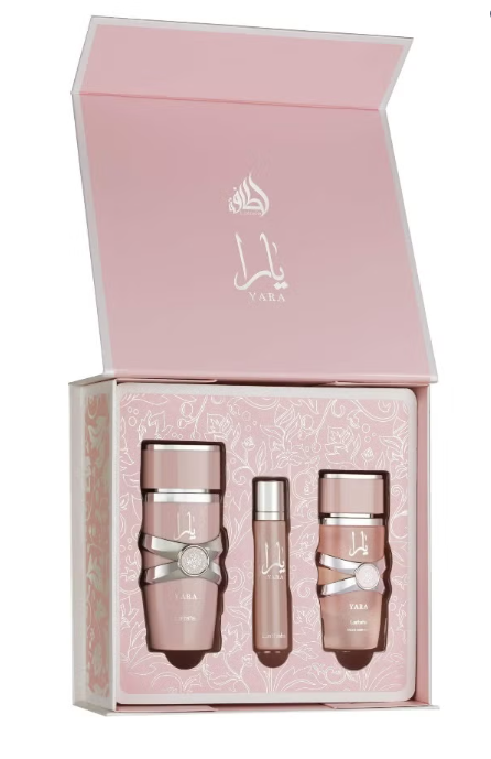 Lattafa YARA FRAGRANCE GIFT SET- EDP 100 ML + TRAVEL SPRAY 12 ML+ HAIRMIST 50 ML