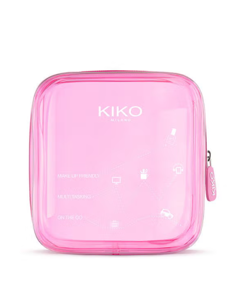 Kiko Milano Mini Transparent Beauty Bag 13x13.5x6.5 Cm - Pink