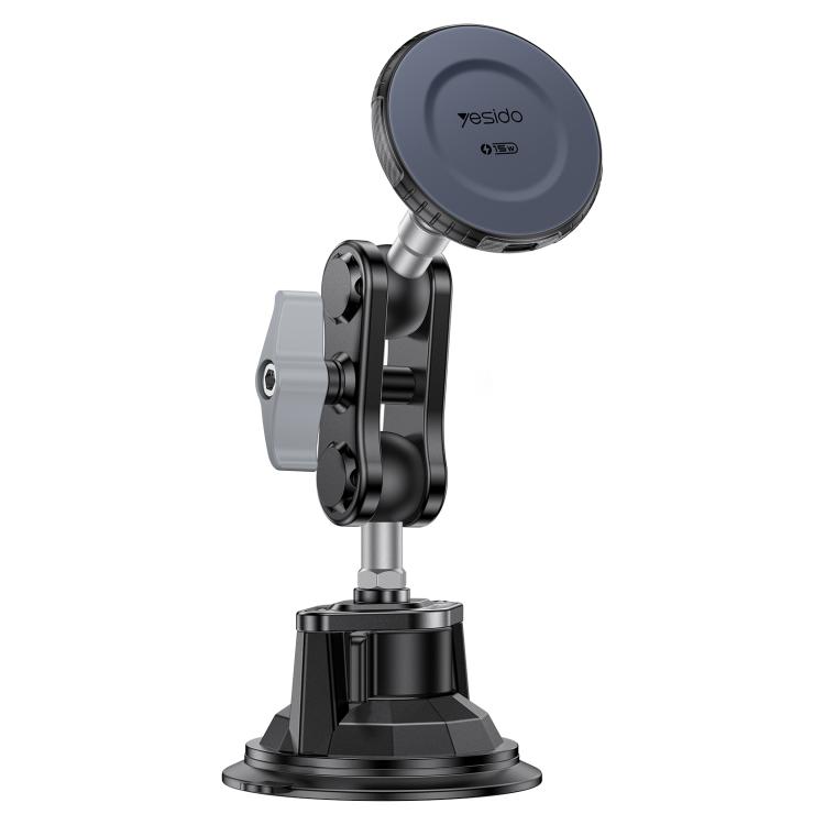 Yesido C322 15W Car Suction Cup Strong Magnetic Wireless Fast Charging Phone Shooting Holder Standard Version(Black)
