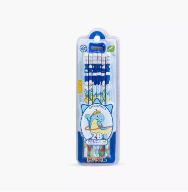 Eazy Kids 12-Piece 2B Pencils with Eraser & Sharpener - Blue