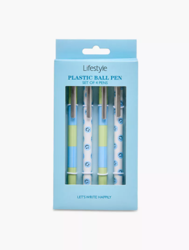 Lifestyle Ball Pen with Assorted Prints - Set of 4