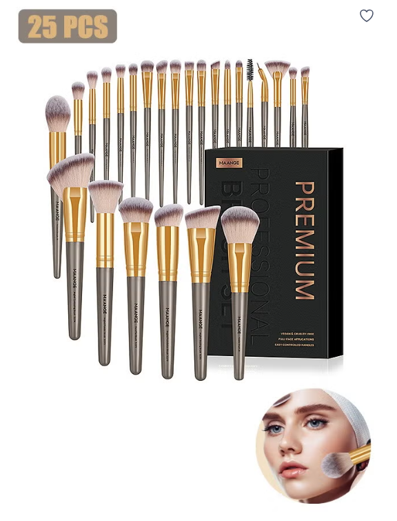 Maange 25 Pcs Makeup Brushes Set, Face Eye Makeup Brushes with Gift Box, Professional All-round Makeup Tools