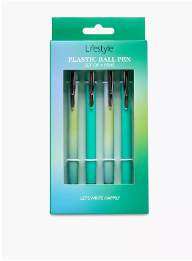 Lifestyle Ball Pen with Gradient Prints - Set of 4