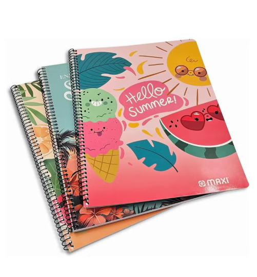 Maxi 3-Piece A4 Size Spiral Notebook 100 Sheets Assorted Designs
