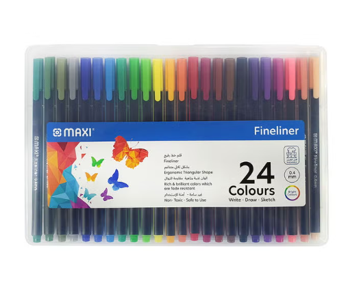 Maxi 24-Piece Fineliner Pens Multicolour