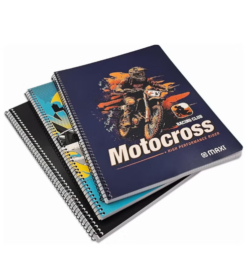 Maxi 3-Piece A4 Size Spiral Notebook 100 Sheets Assorted Designs