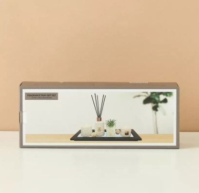 Lifestyle Mystic Amber Vanilla Fragrance Tray Gift Set - White