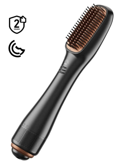 Doscher 1200 Watt Hair Dryer Brush Ceramic Dryer And Styler 2 In 1 Professional Black/Beige