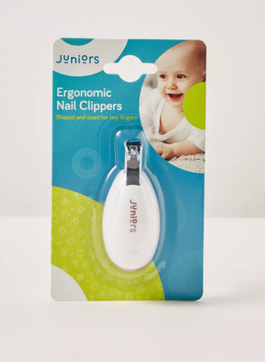 Juniors Logo Print Ergonomic Nail Clipper - White