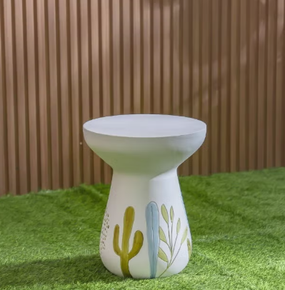 Danube Home Multi-Color Goblet MGO Side Table - Stylish Outdoor Garden Accessory, Ideal for Patio, Deck, or Garden Ornaments - 42x42x51 cm