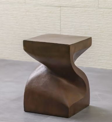 Danube Home Twist MGO Side Table - Outdoor Garden Accessory, , Ideal for Patio, Deck, or Garden Ornaments - 37x37x51.5 cm