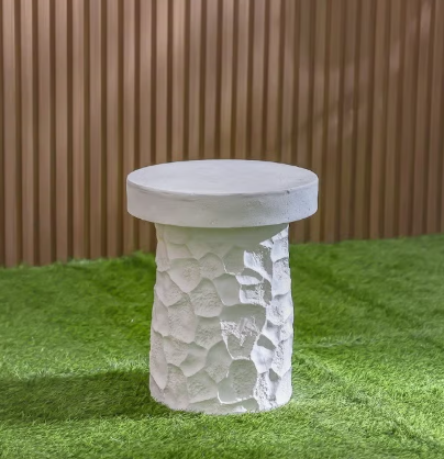 Danube Home Pillar MGO Side Table - Outdoor Garden Accessory, 40.5x 40.5x 49cm - Ideal for Patio & Garden Ornaments