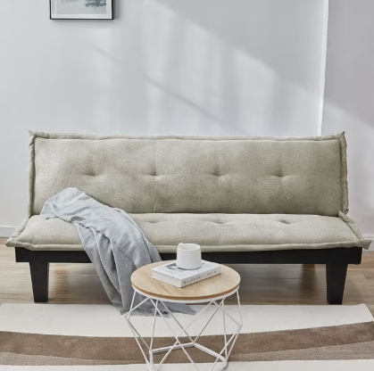 Danube Home Manolo Fabric Sofabed | Convertible Sleeping Sofa Bed | Comfortable Living Room Furniture L165xW80xH73cm - Beige